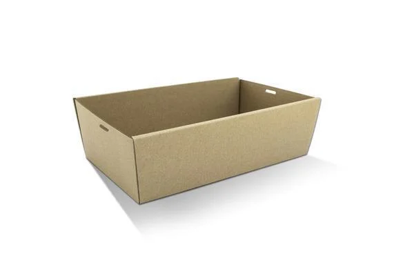 Tapered Kraft Medium Catering Tray & Lid (35x25x8cm)