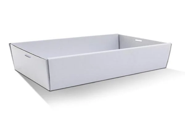 Tapered White Large Catering Tray & Lid (56x25x8cm)