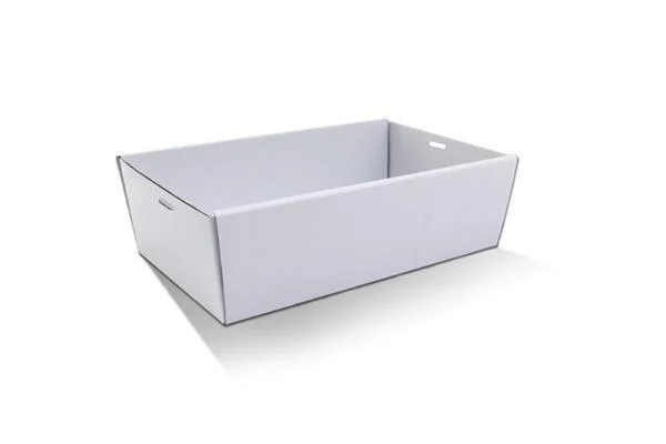Tapered White Medium Catering Tray & Lid (35x25x8cm)