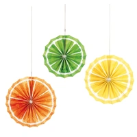Citrus Fruit Tissue Paper Fans 3 Pack