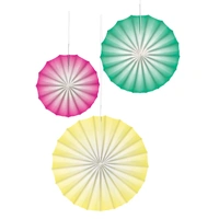 Pastel Paper Fan Decorations 3 Pack