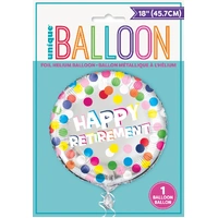 Colourful Dot Happy Retirement Foil Balloon 45cm