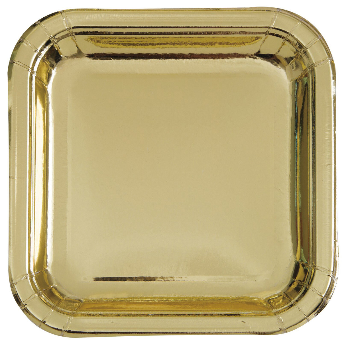 Square Paper Dinner Plates in Metallic Gold pack of 8