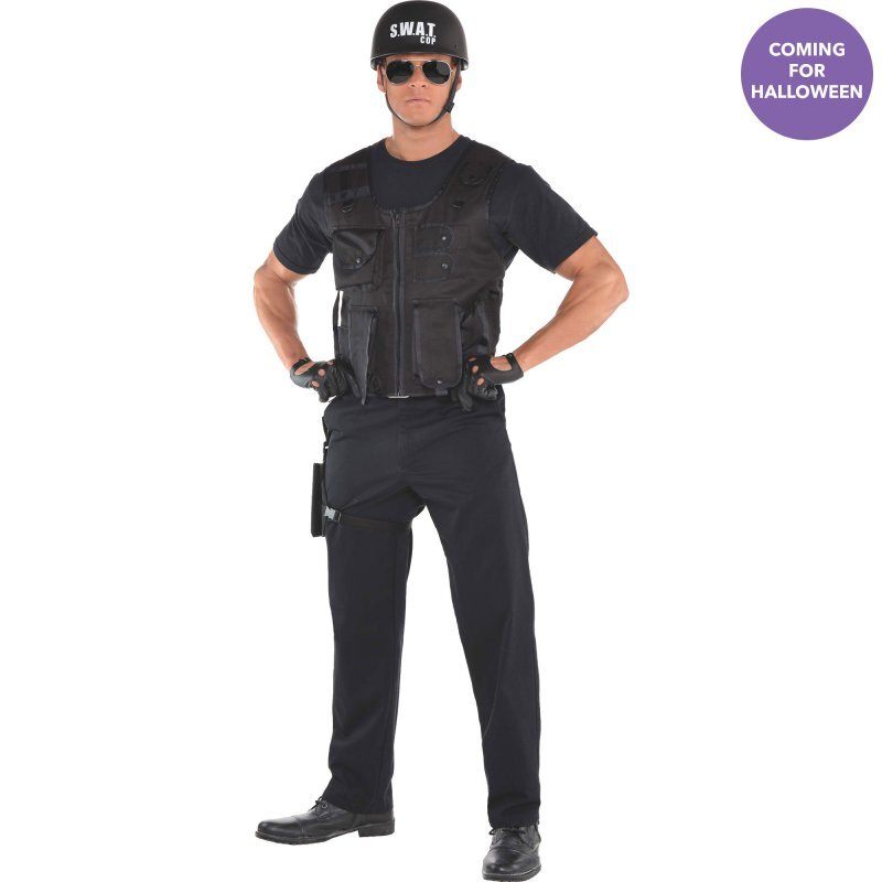 Mens SWAT Team Vest Costume — Costume Super Center