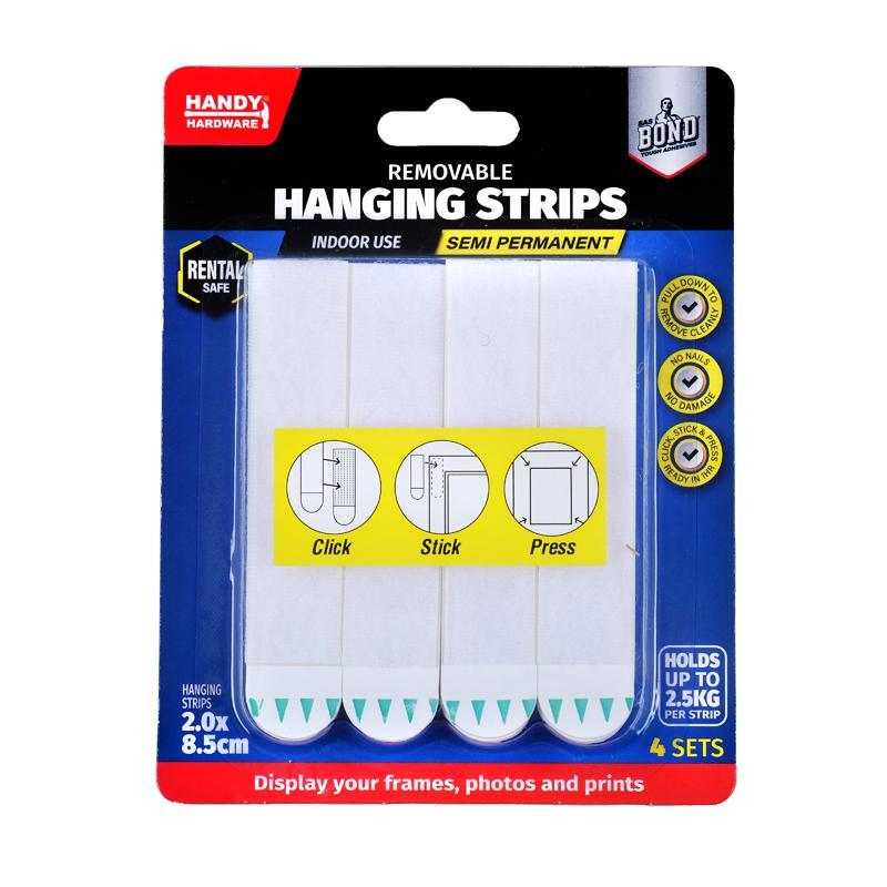 Hanging Strip 85mm x 20mm 4 Sets (Holds up to 2.5kg)*