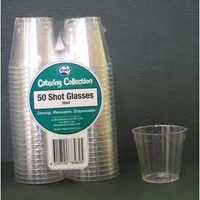 Clear Plastic Shot Glasses (30ml) - Pk 50