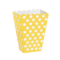 Yellow & White Polka Dot Treat Boxes - Pk 8