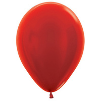 Metallic Red Latex Balloons (30cm) - Pk 100