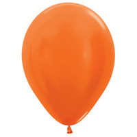 Pack of 100 - 12 Metallic Orange Balloons (Helium