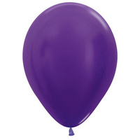 Metallic Dark Purple Latex Balloons (30cm) - Pk100