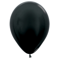 Metallic Black Latex Balloons (30cm) - Pk 100