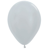 Pearlescent Silver Latex Balloons (30cm) - Pk 100