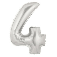Silver Jumbo Number 4 Foil Balloon (101cm)