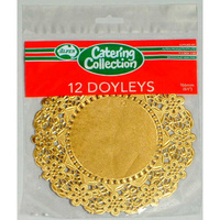 Metallic Gold Paper Doyleys (21cm) - Pk 12