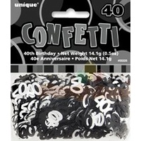 "40" Black & Silver Glitz Confetti (14g)