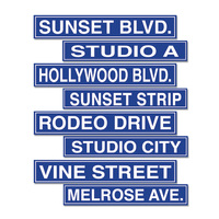 Hollywood Street Sign Cutouts - Pk 4