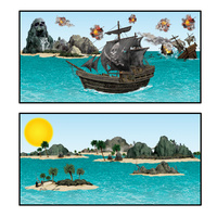 Pirate Ship & Island Props - Pack of 12