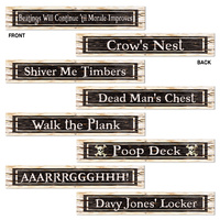 Pirate Street Sign Cutouts - Pk 4