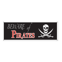 "Beware of Pirates" Banner (1.5m x 23cm)