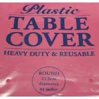 Burgundy Round Tablecover Plastic