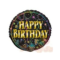 18" Happy Birthday Foil Balloon