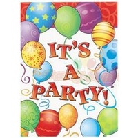 "It's A Party" Invitations - Pk 8*