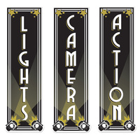 Lights Camera Action Sign - Pk 3