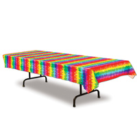 Tie-Dyed Rectangle Plastic Tablecover