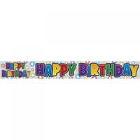 Happy Birthday Banner Holographic stars 2.6m