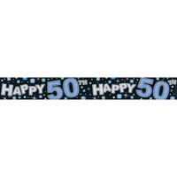 Blue & Black Happy 50th Banner