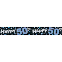 Blue & Black Happy 50th Banner