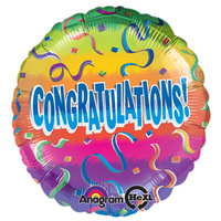 17in Congrats Rainbow Foil Balloon