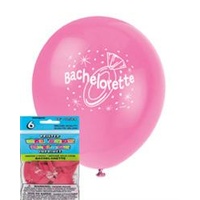 12in Bachelorette Pink Balloons - Pk 6
