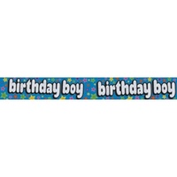 Banner Holographic 2.6M Birthday Boy