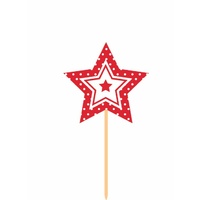 Cupcake Baking Cups with Toppers Red &White - Pk 12