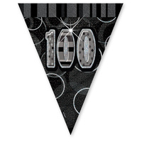 100th Glitz Flag Banner Black - 3.6m*