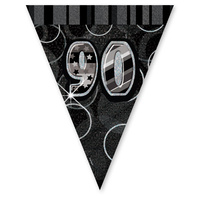 90th Glitz Flag Banner Black - 3.6m**