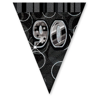 90th Glitz Flag Banner Black - 3.6m*