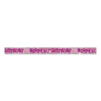 Happy 100th Birthday Glitz Pink Foil Banner -3.6m*