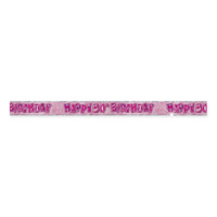 Happy 80th Birthday Glitz Pink Foil Banner -3.6m