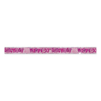 Happy 80th Birthday Glitz Pink Foil Banner -3.6m