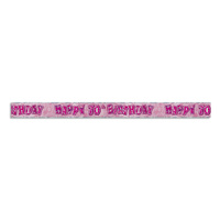 Happy 70th Birthday Glitz Pink Foil Banner -3.6m