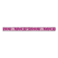 Happy 70th Birthday Glitz Pink Foil Banner -3.6m