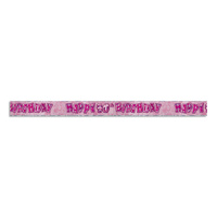 Happy 90th Birthday Glitz Pink Foil Banner -3.6m