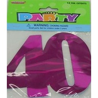 No 40 Foil Cutouts - Asst - Pk 12