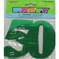 No 50 Foil Cutouts - Asst - Pk 12