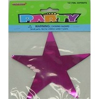 Star Foil Cutouts - Asst - Pk 12