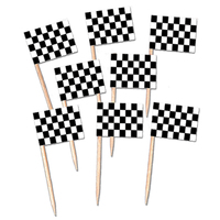 Checkered Flag Picks 6cm Pk 50