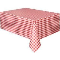 Red Gingham Plastic Rectangle Table Cover - 137x274cm