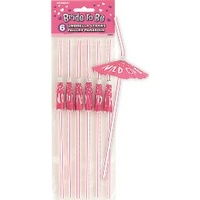 Bride To Be Umbrella Straws - Pk 5